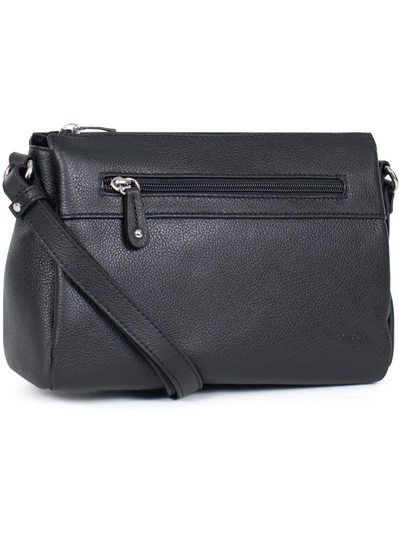 Sac porté travers  cuir confort hexagona Noir - Kiabi