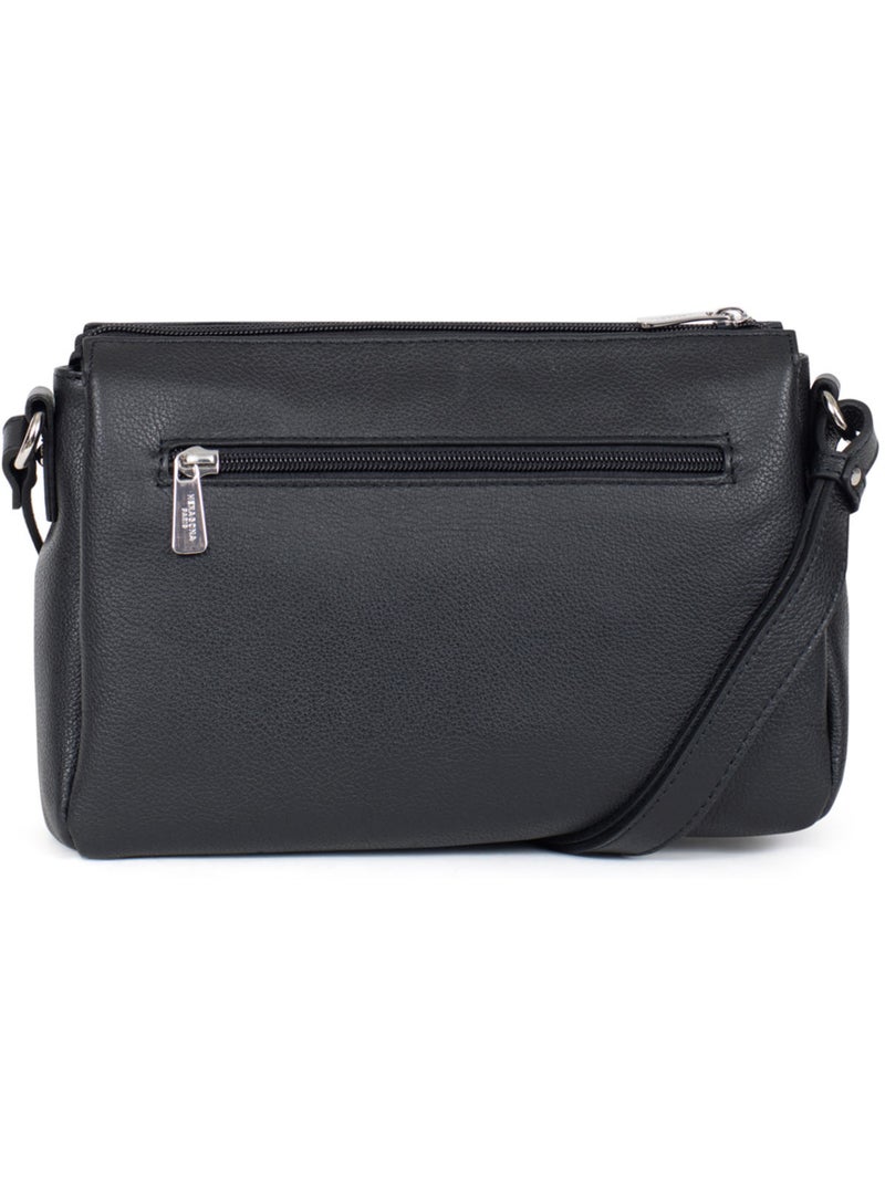Sac porté travers  cuir confort hexagona Noir - Kiabi