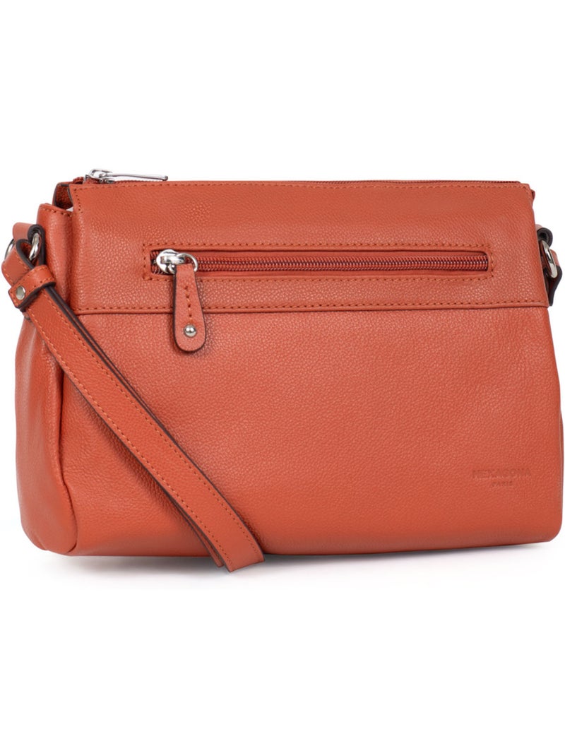 Sac porté travers  cuir confort hexagona Orange - Kiabi
