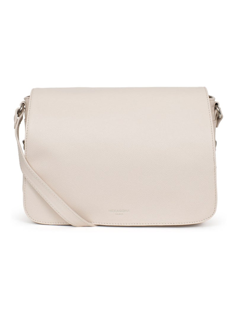 Sac porté travers  Cuir CONFORT Ivoire - Kiabi