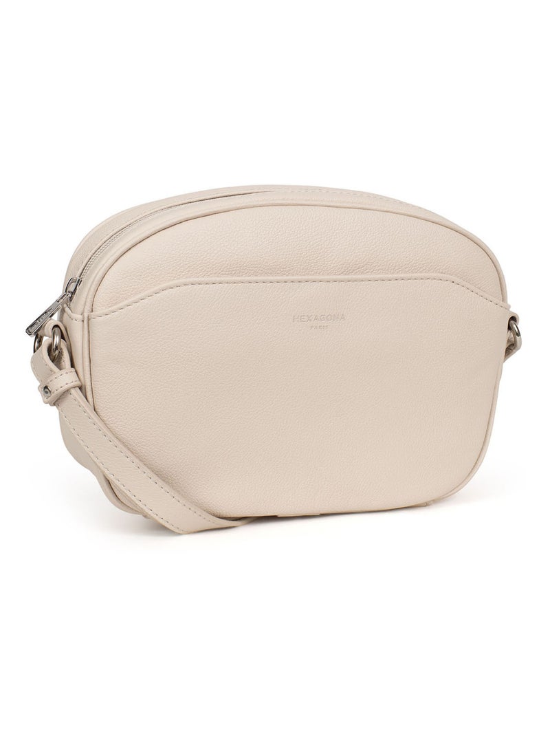 Sac porté travers  Cuir CONFORT Ivoire - Kiabi