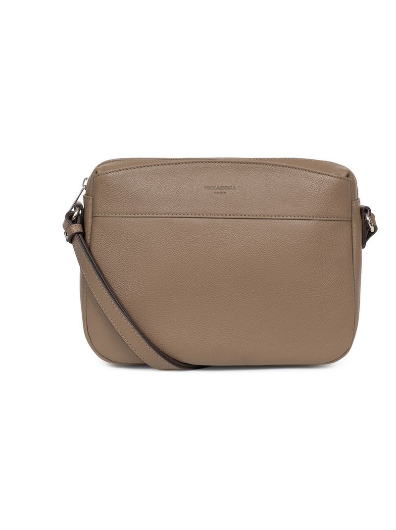 Sac porté travers  Cuir CONFORT Marron clair - Kiabi