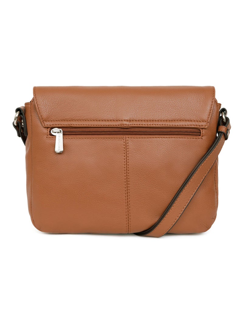 Sac porté travers  Cuir CONFORT Marron clair - Kiabi