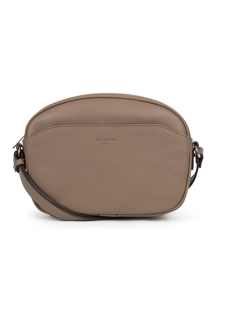 Sac porté travers  Cuir CONFORT Marron clair - Kiabi