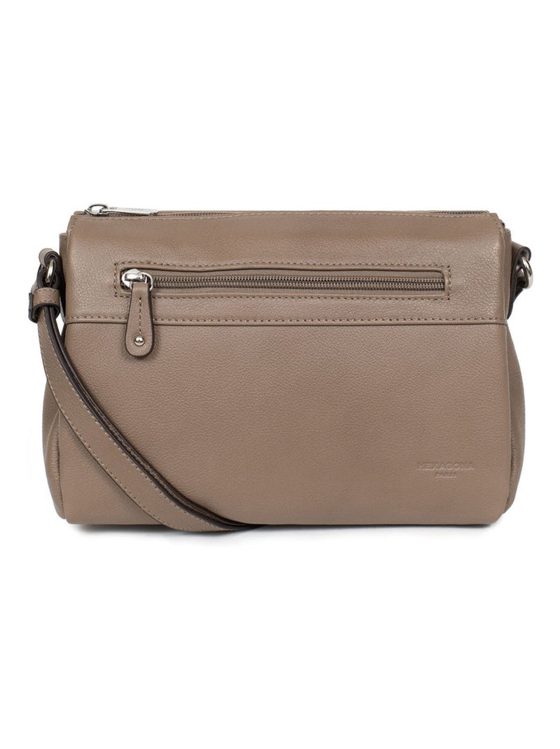 Sac porté travers  Cuir CONFORT Marron clair - Kiabi