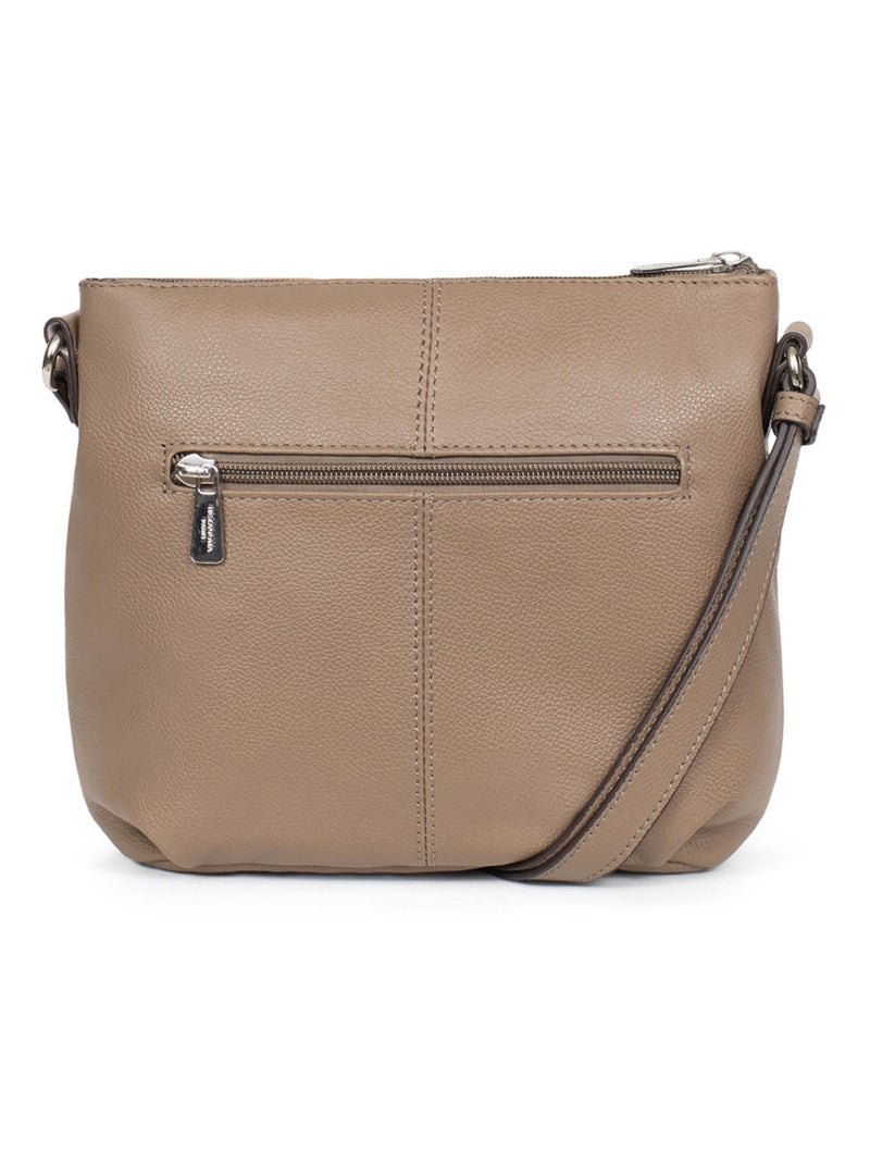 Sac porté travers  Cuir CONFORT Marron clair - Kiabi