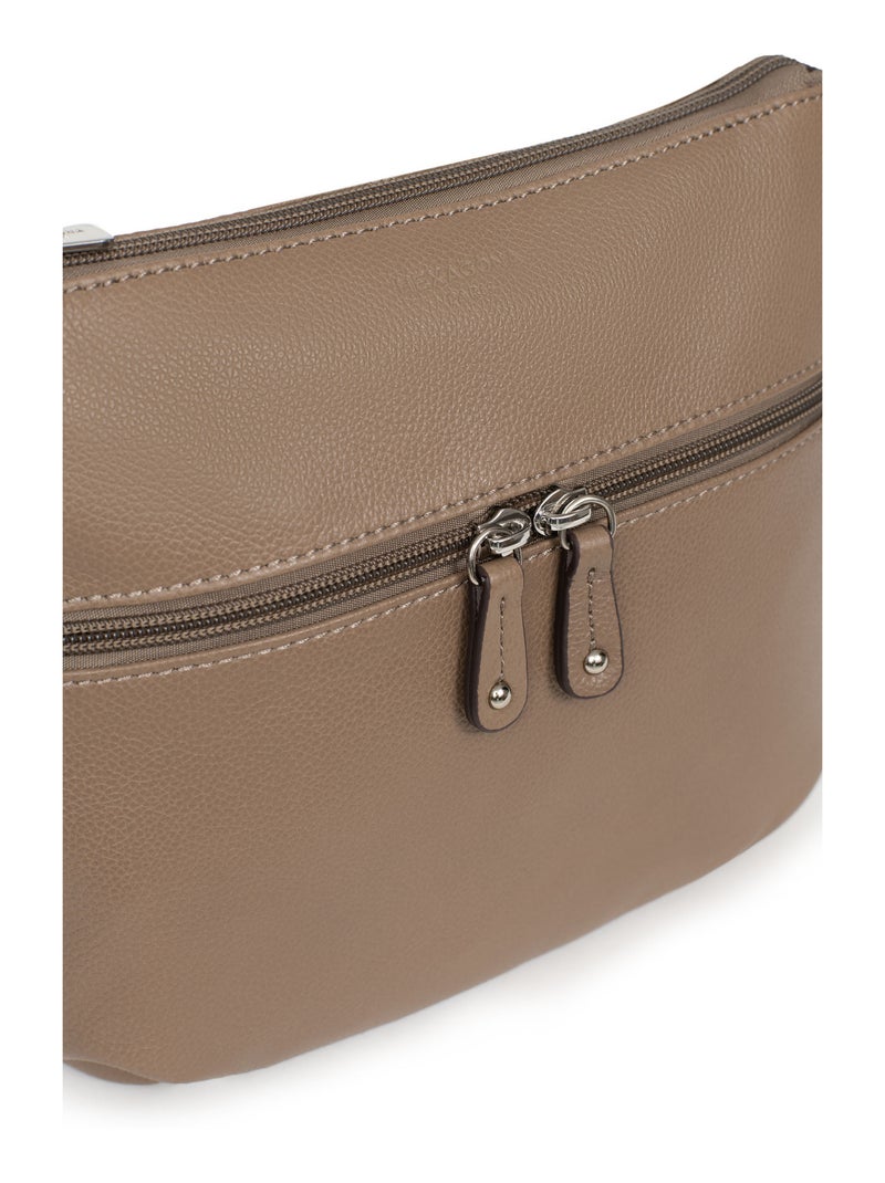 Sac porté travers  Cuir CONFORT Marron clair - Kiabi