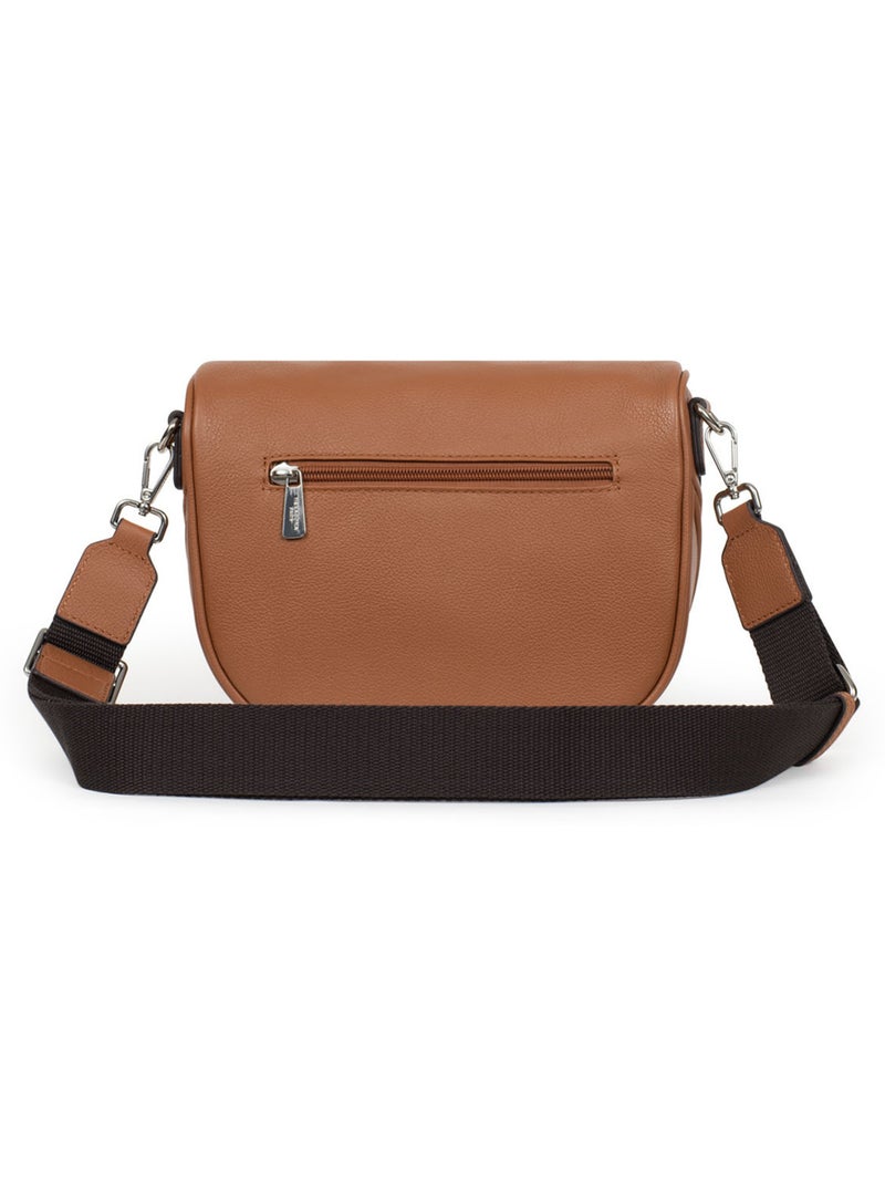 Sac porté travers  Cuir CONFORT Marron clair - Kiabi