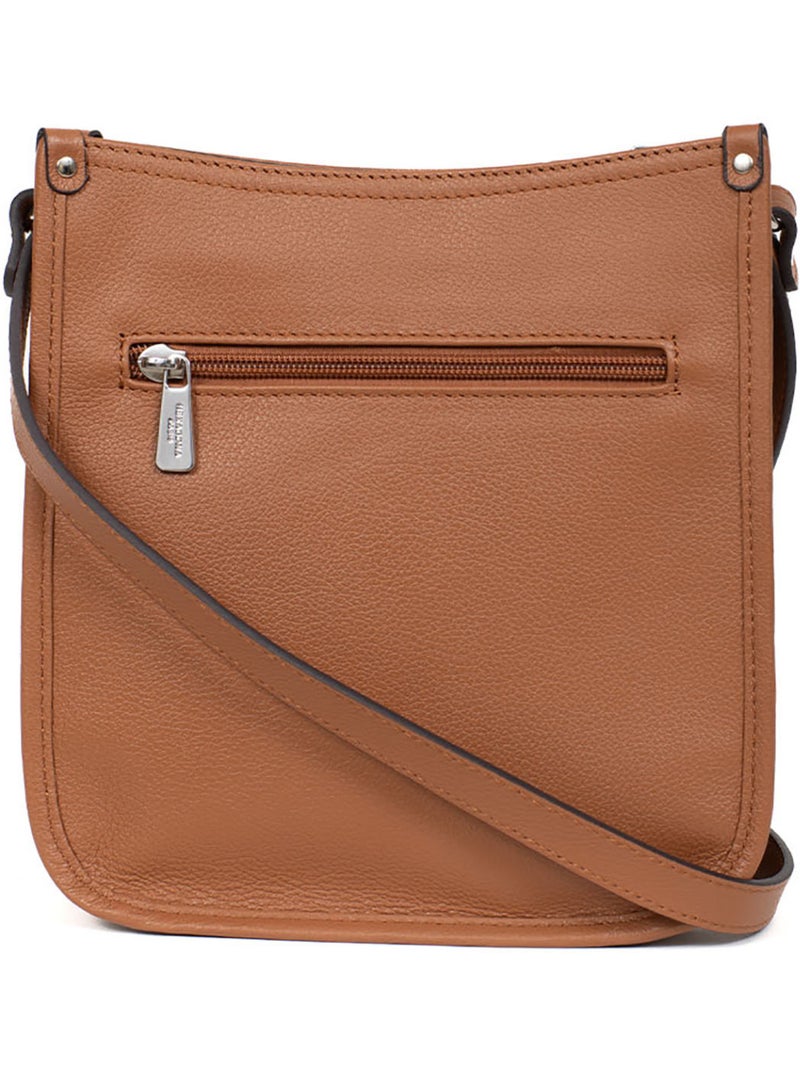 Sac porté travers  Cuir CONFORT Marron clair - Kiabi