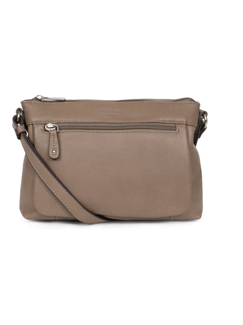 Sac porté travers  Cuir CONFORT Marron glacé - Kiabi