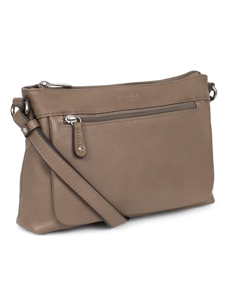 Sac porté travers  Cuir CONFORT Marron glacé - Kiabi