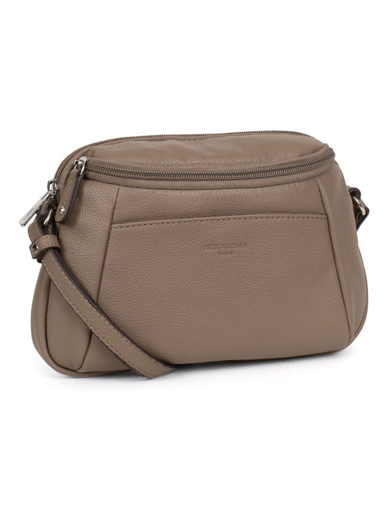Sac porté travers  Cuir CONFORT Marron glacé - Kiabi