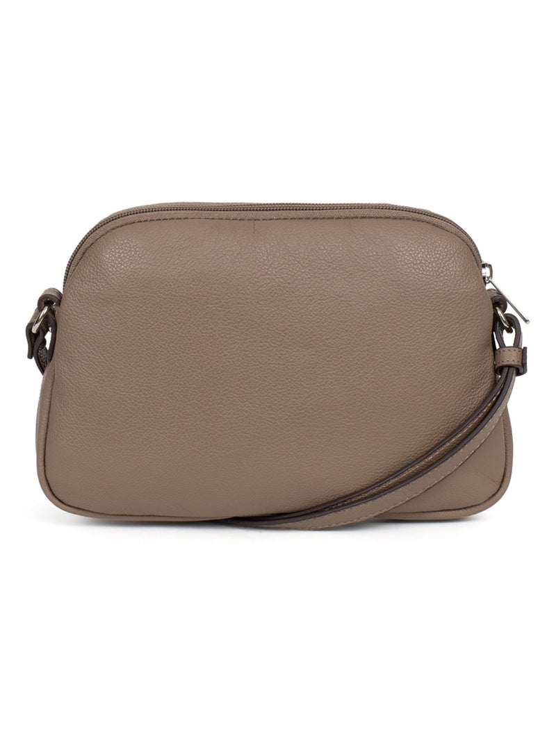 Sac porté travers  Cuir CONFORT Marron glacé - Kiabi