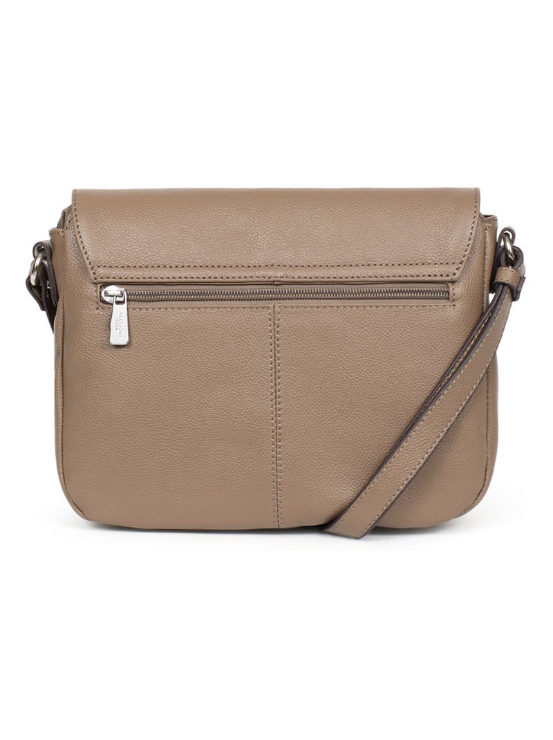 Sac porté travers  Cuir CONFORT Marron glacé - Kiabi