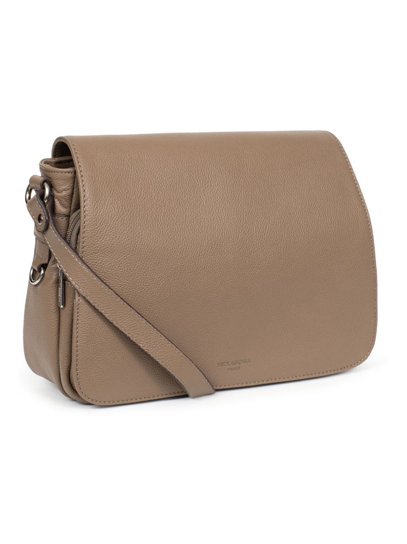 Sac porté travers  Cuir CONFORT Marron glacé - Kiabi