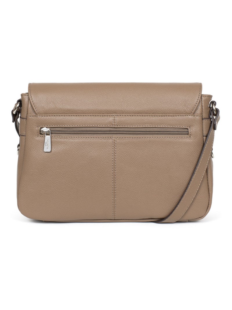 Sac porté travers  Cuir CONFORT Marron glacé - Kiabi
