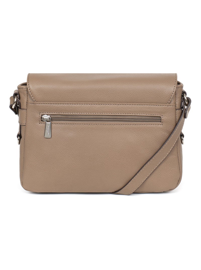 Sac porté travers  Cuir CONFORT Marron glacé - Kiabi