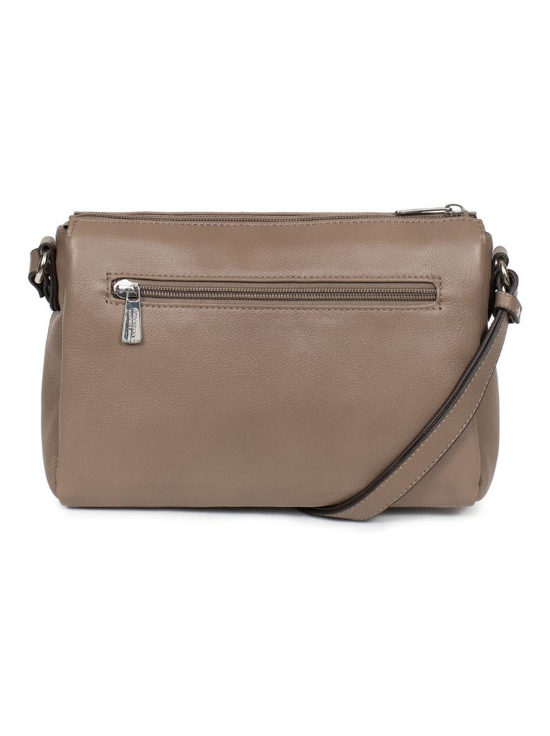 Sac porté travers  Cuir CONFORT Marron glacé - Kiabi