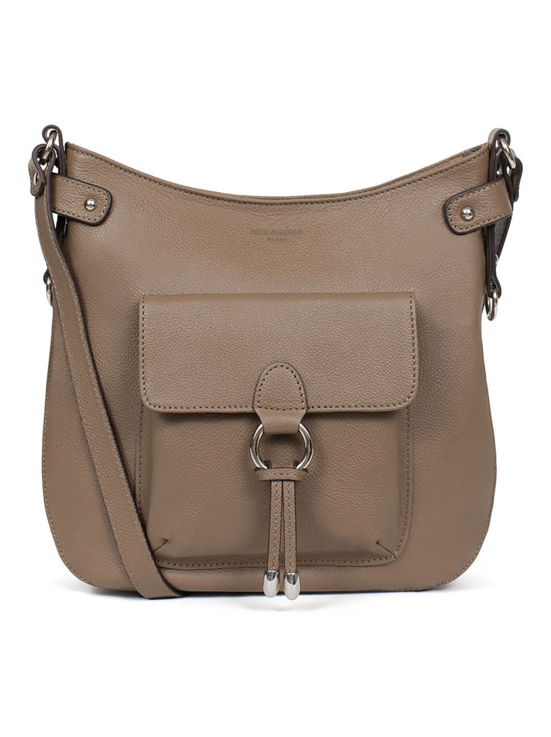 Sac porté travers  Cuir CONFORT Marron glacé - Kiabi