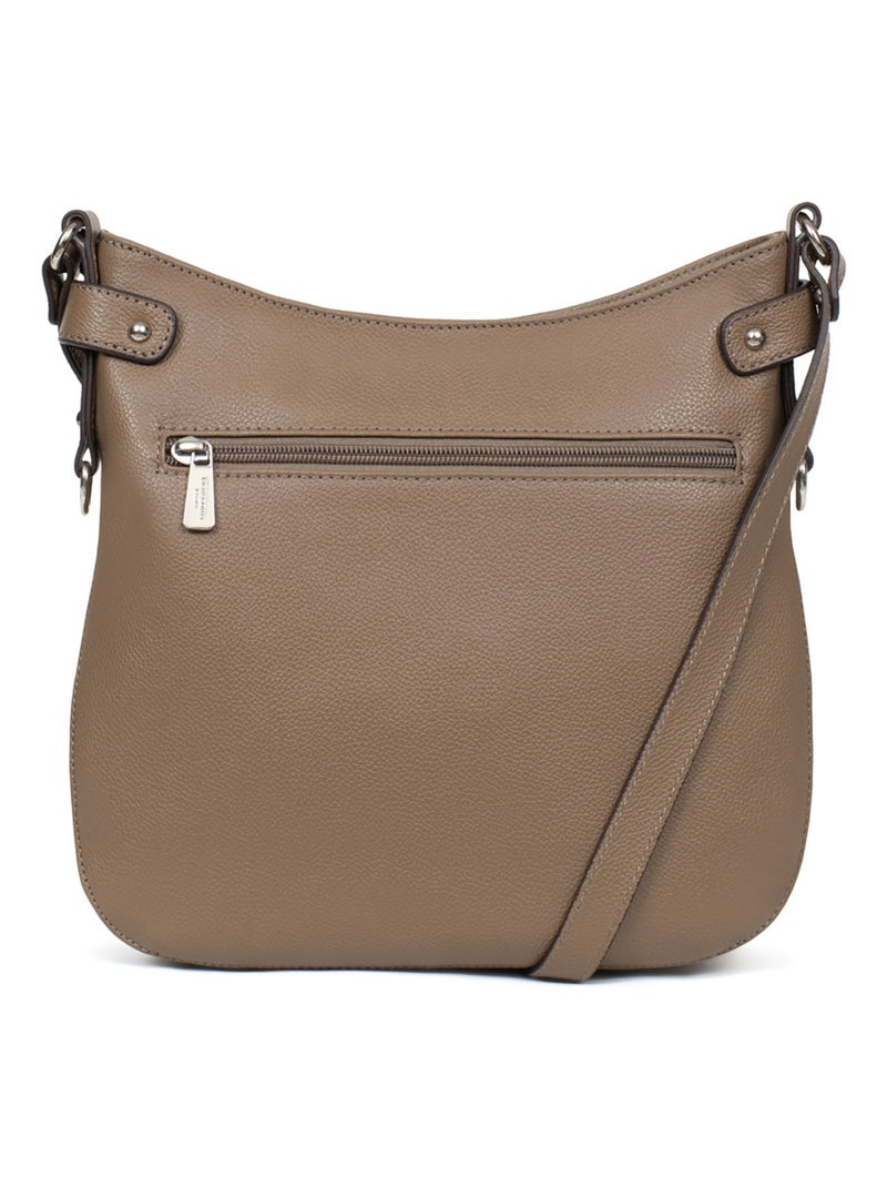 Sac porté travers  Cuir CONFORT Marron glacé - Kiabi