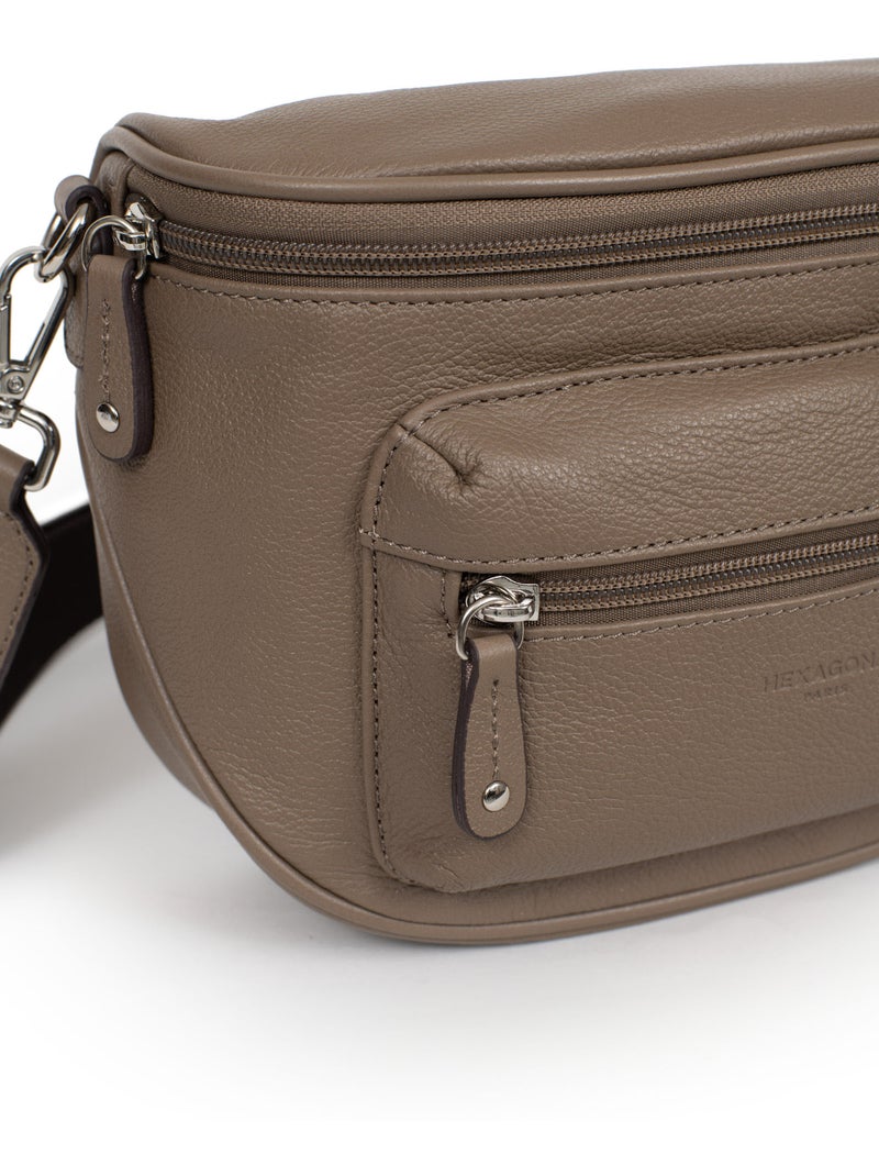 Sac porté travers  Cuir CONFORT Marron glacé - Kiabi