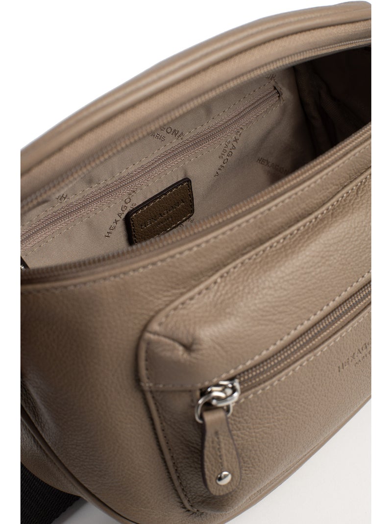 Sac porté travers  Cuir CONFORT Marron glacé - Kiabi