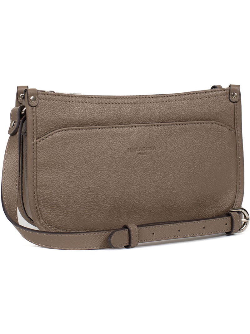Sac porté travers  Cuir CONFORT Marron glacé - Kiabi