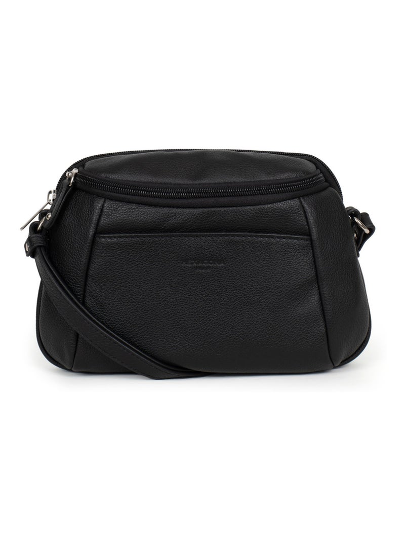 Sac porté travers  Cuir CONFORT Noir - Kiabi