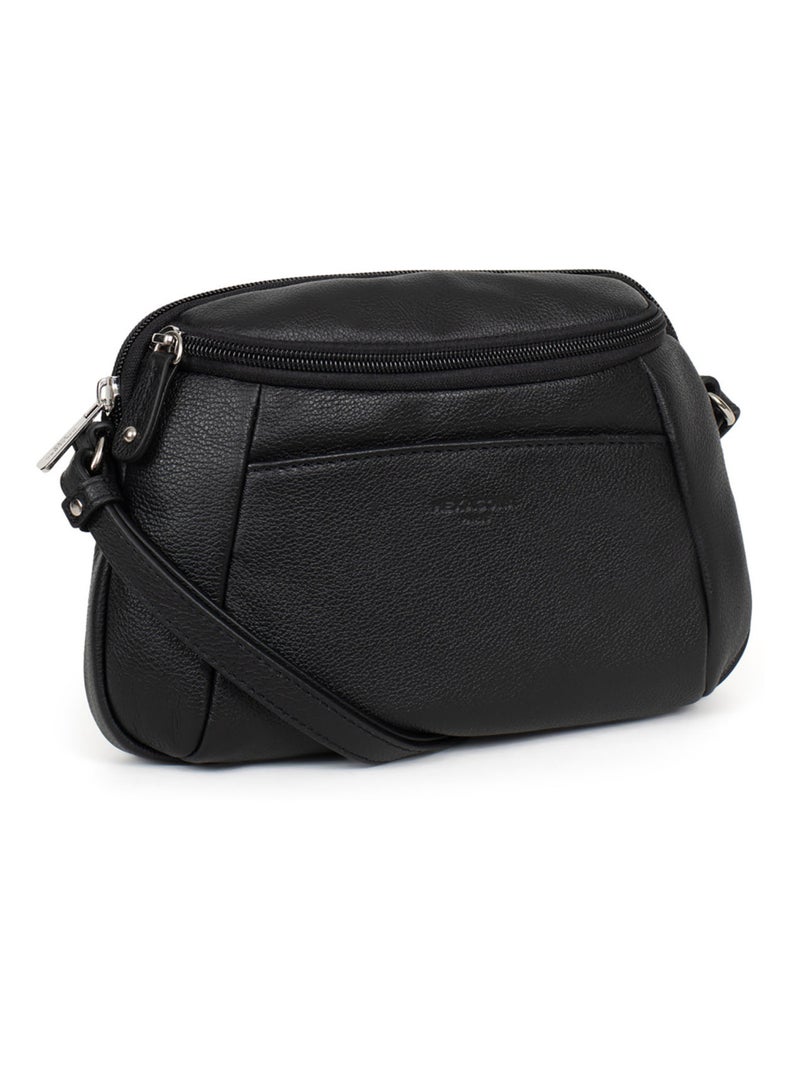 Sac porté travers  Cuir CONFORT Noir - Kiabi