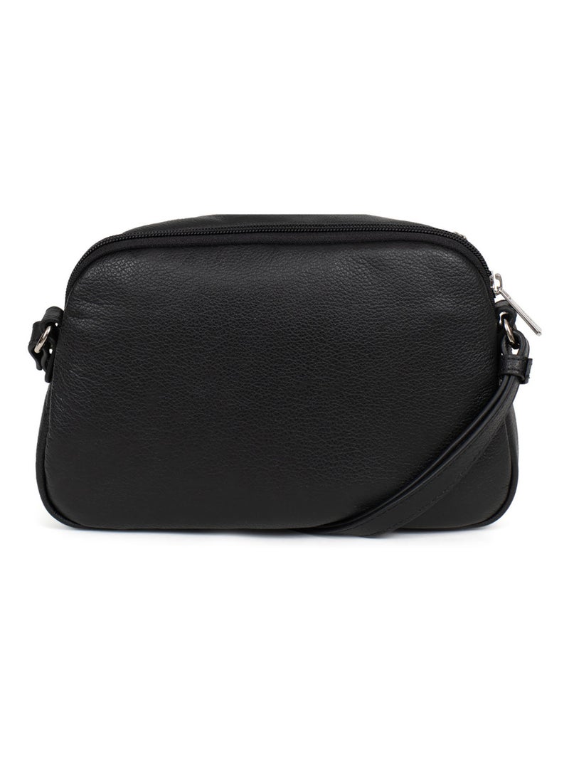 Sac porté travers  Cuir CONFORT Noir - Kiabi