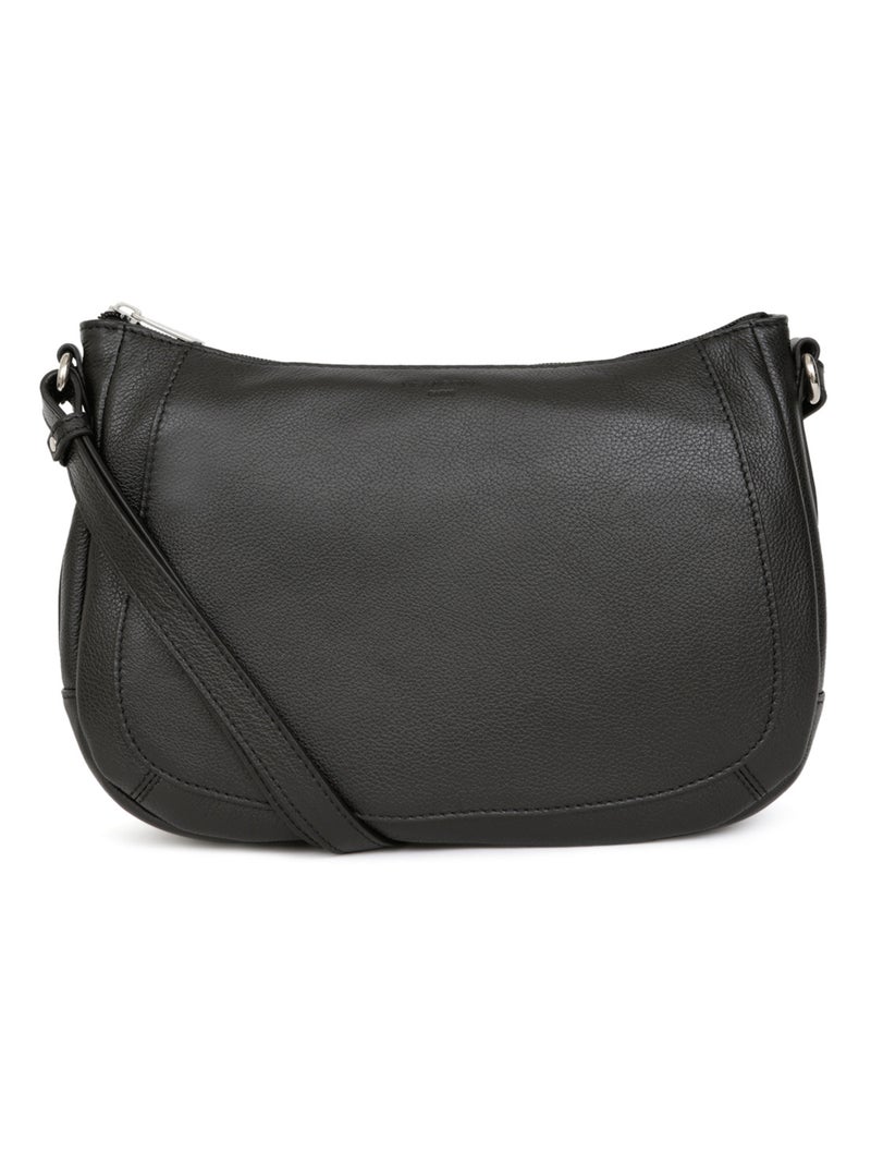 Sac porté travers  Cuir CONFORT Noir - Kiabi
