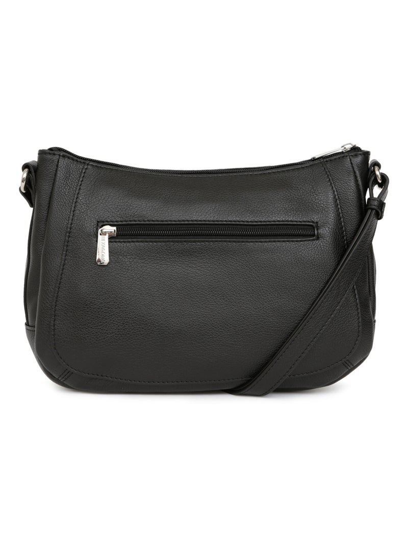 Sac porté travers  Cuir CONFORT Noir - Kiabi