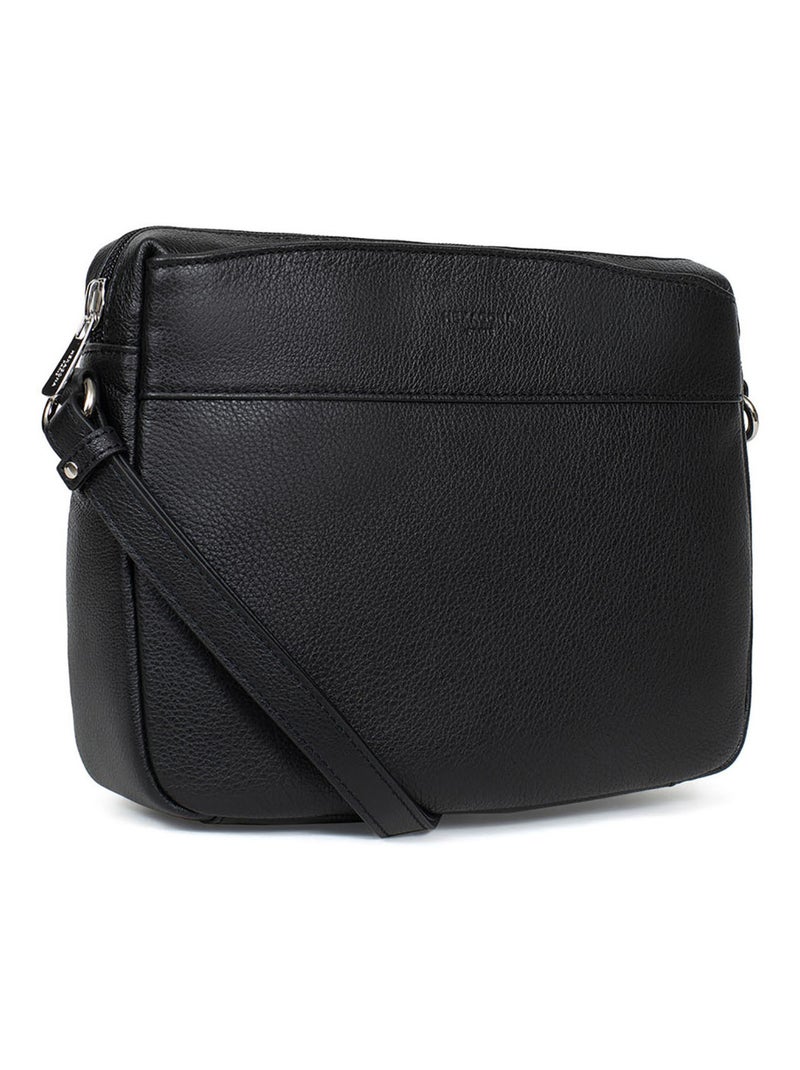Sac porté travers  Cuir CONFORT Noir - Kiabi
