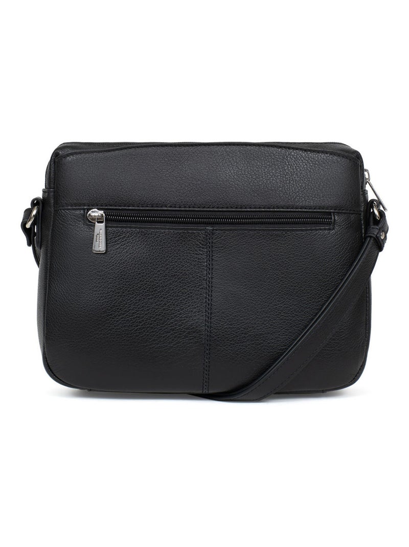 Sac porté travers  Cuir CONFORT Noir - Kiabi