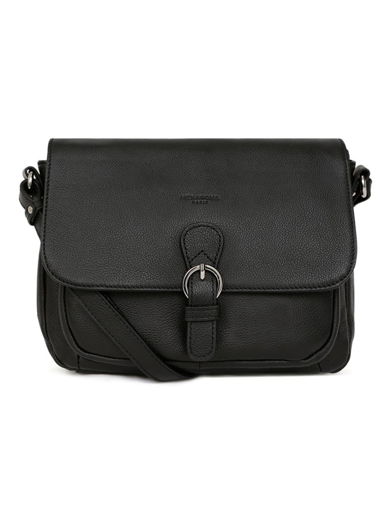 Sac porté travers  Cuir CONFORT Noir - Kiabi