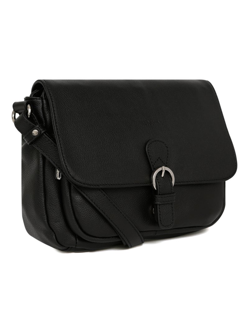 Sac porté travers  Cuir CONFORT Noir - Kiabi