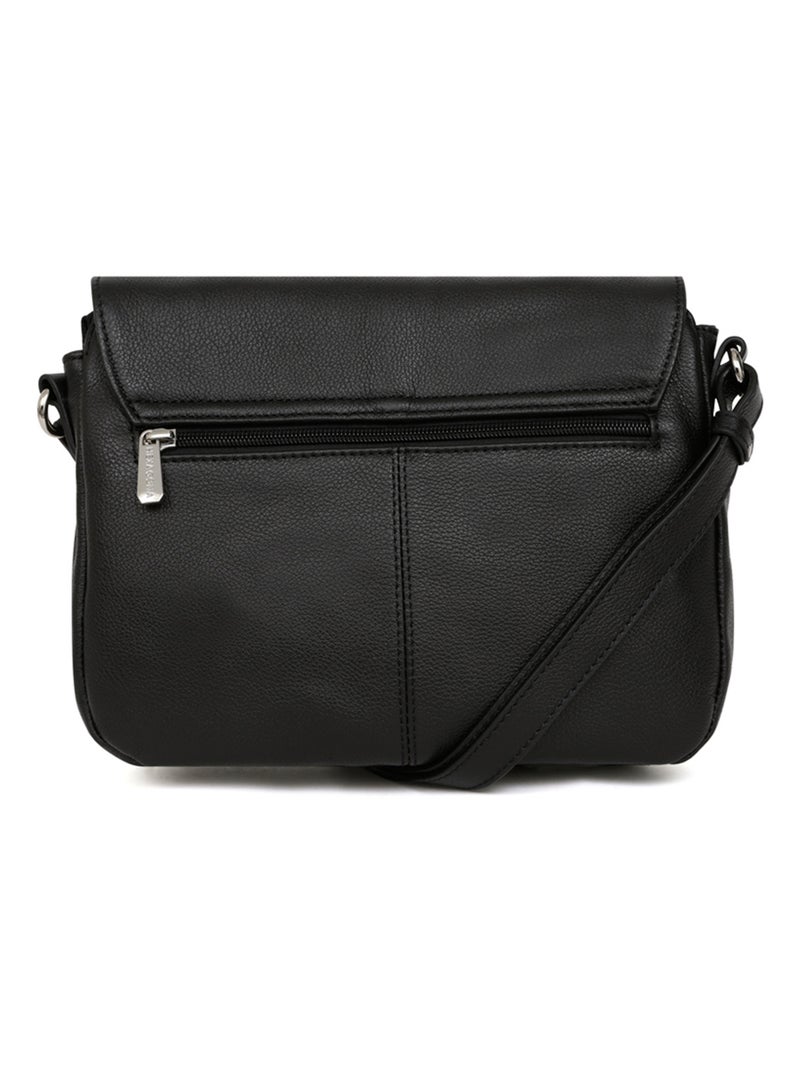 Sac porté travers  Cuir CONFORT Noir - Kiabi