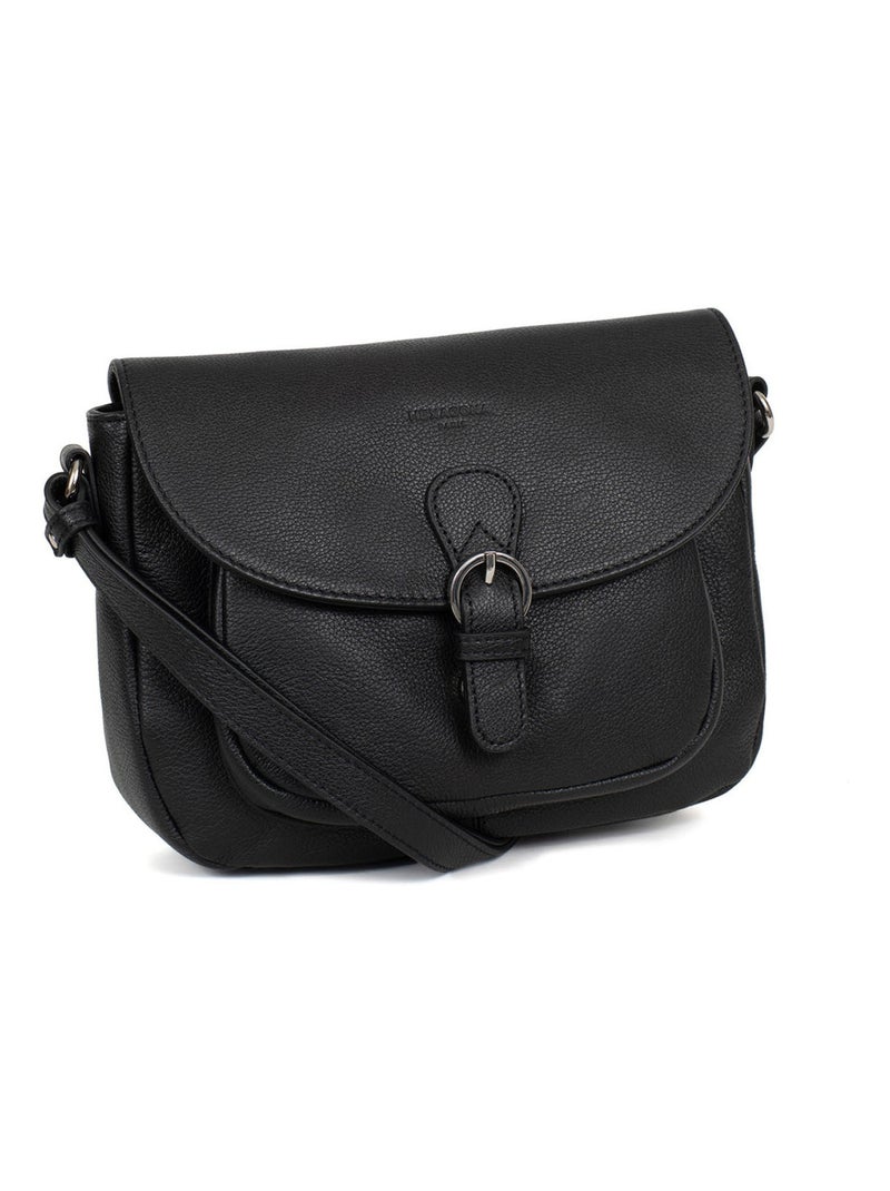 Sac porté travers  Cuir CONFORT Noir - Kiabi
