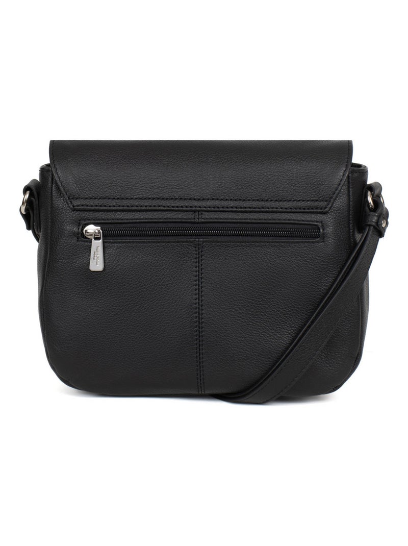 Sac porté travers  Cuir CONFORT Noir - Kiabi