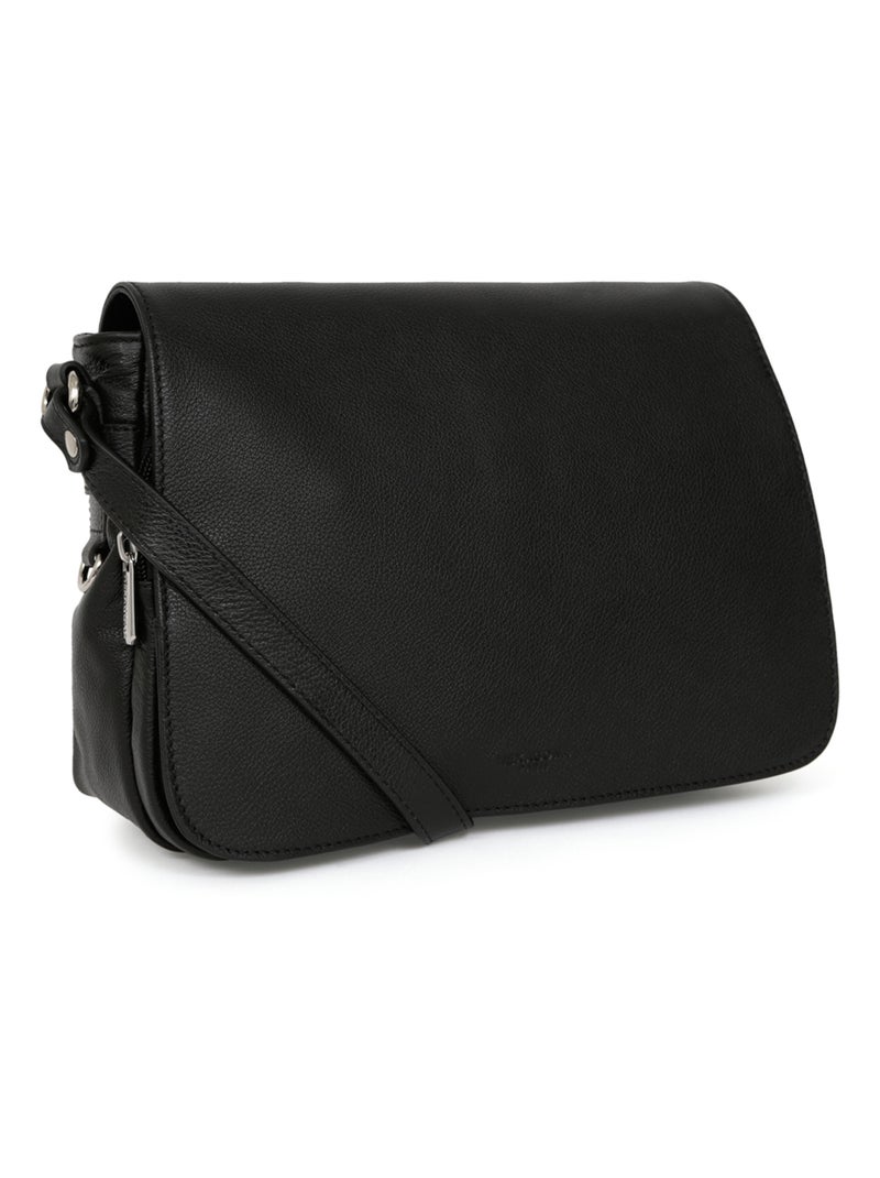 Sac porté travers  Cuir CONFORT Noir - Kiabi