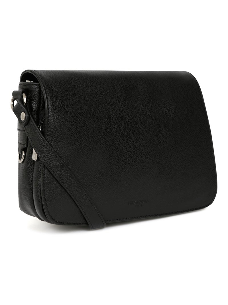 Sac porté travers  Cuir CONFORT Noir - Kiabi