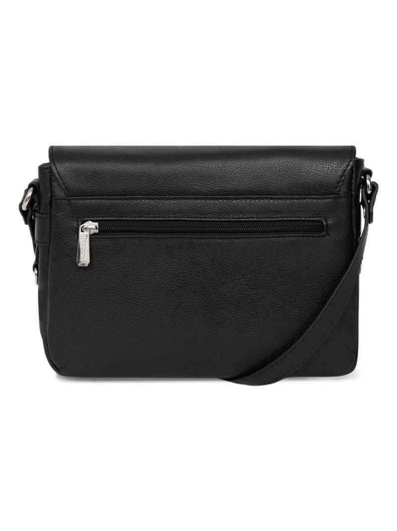 Sac porté travers  Cuir CONFORT Noir - Kiabi