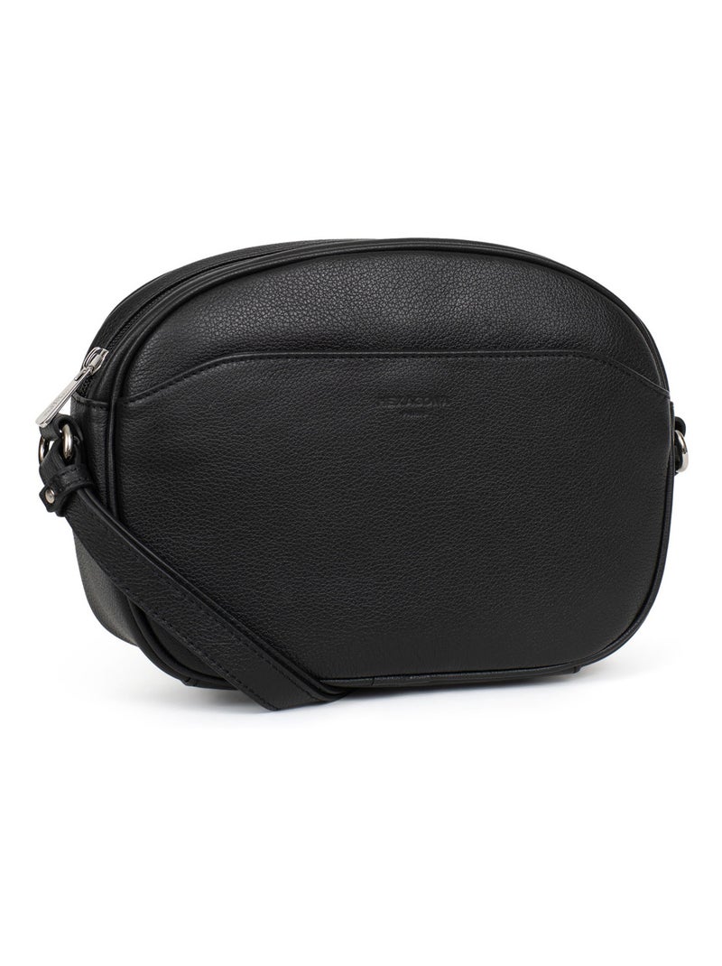 Sac porté travers  Cuir CONFORT Noir - Kiabi