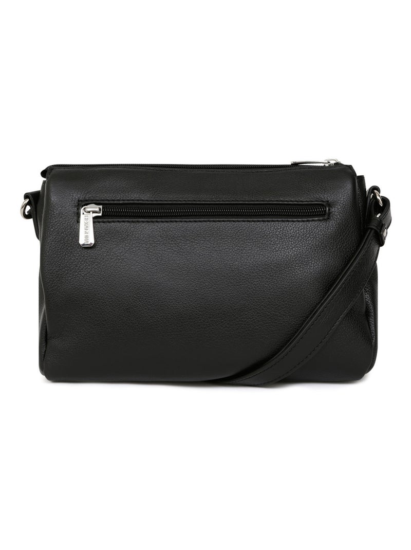 Sac porté travers  Cuir CONFORT Noir - Kiabi