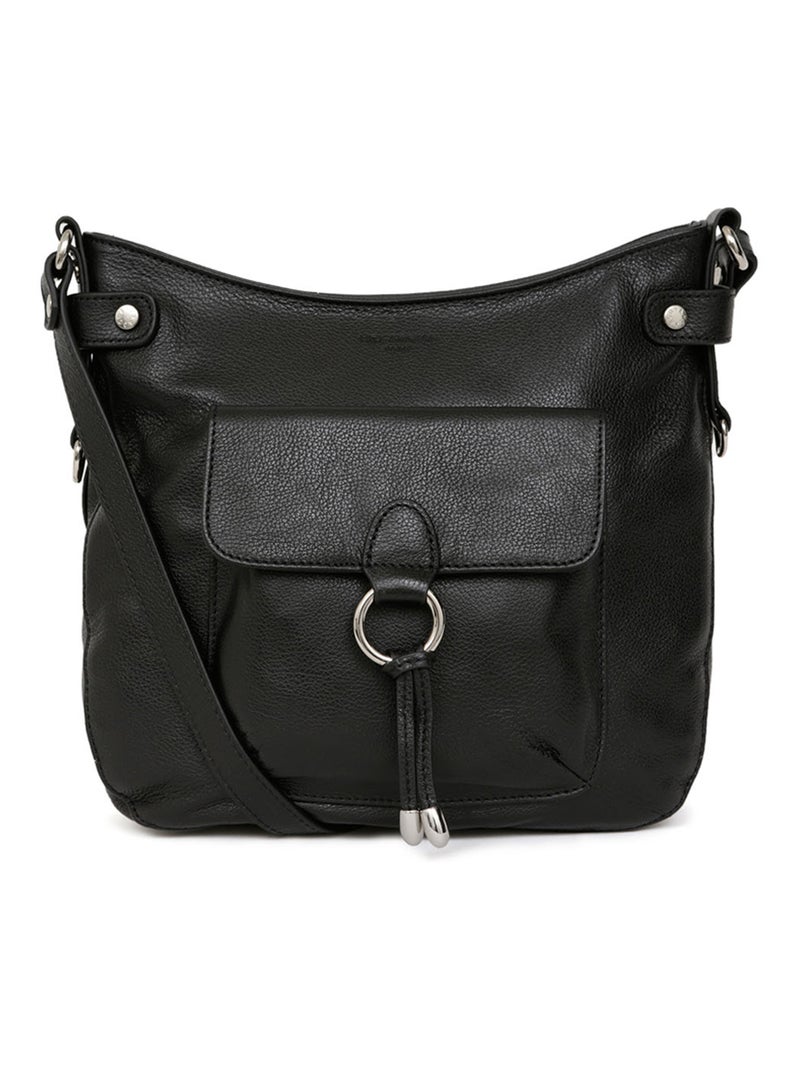 Sac porté travers  Cuir CONFORT Noir - Kiabi