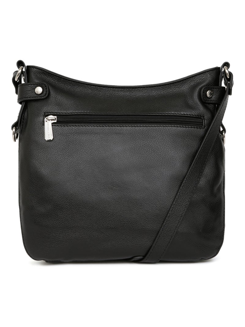 Sac porté travers  Cuir CONFORT Noir - Kiabi