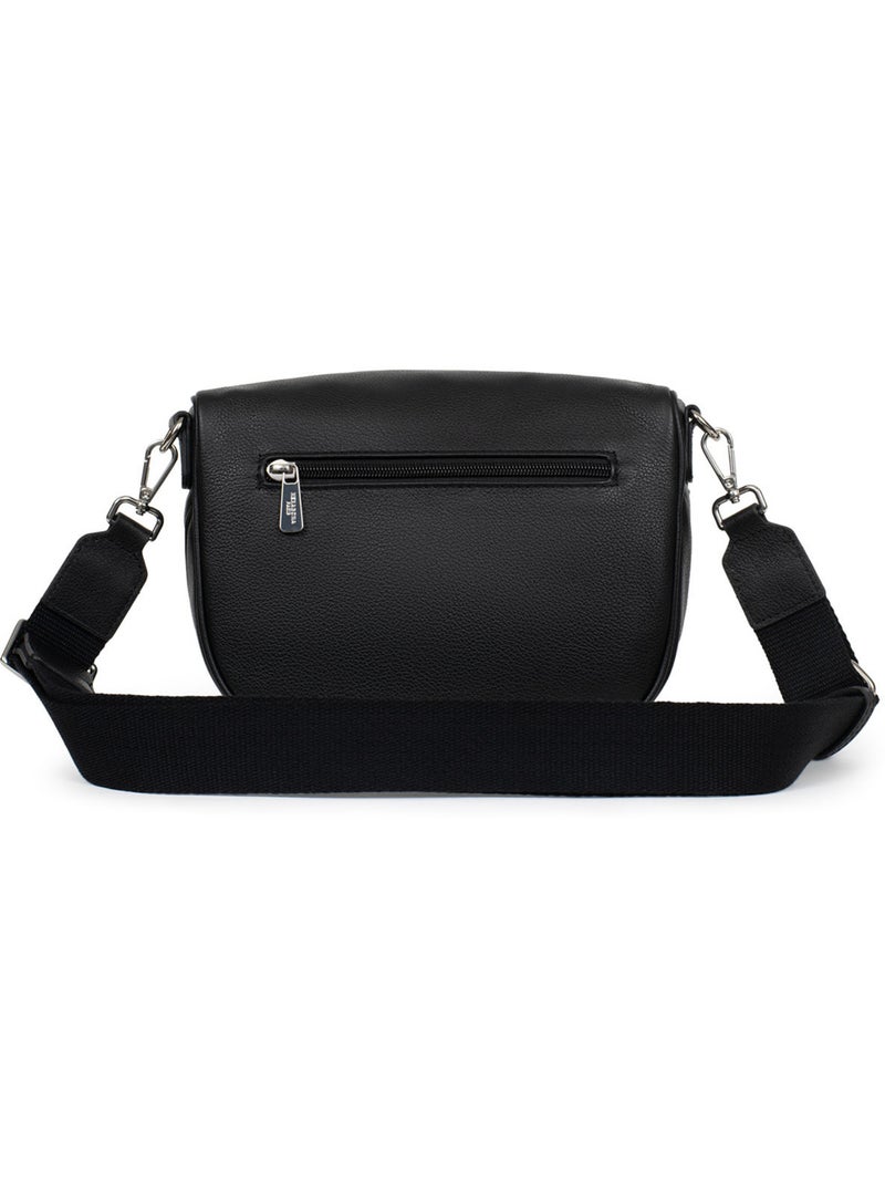 Sac porté travers  Cuir CONFORT Noir - Kiabi