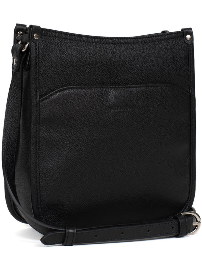Sac porté travers  Cuir CONFORT Noir - Kiabi