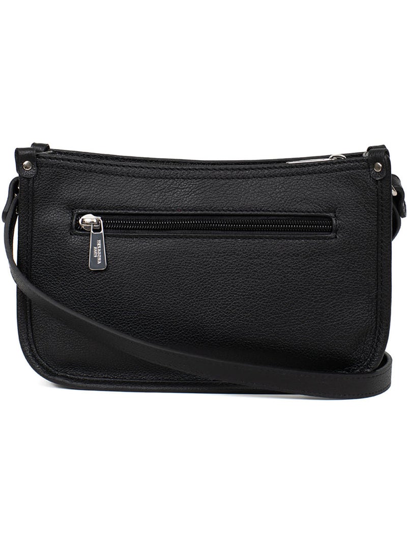 Sac porté travers  Cuir CONFORT Noir - Kiabi