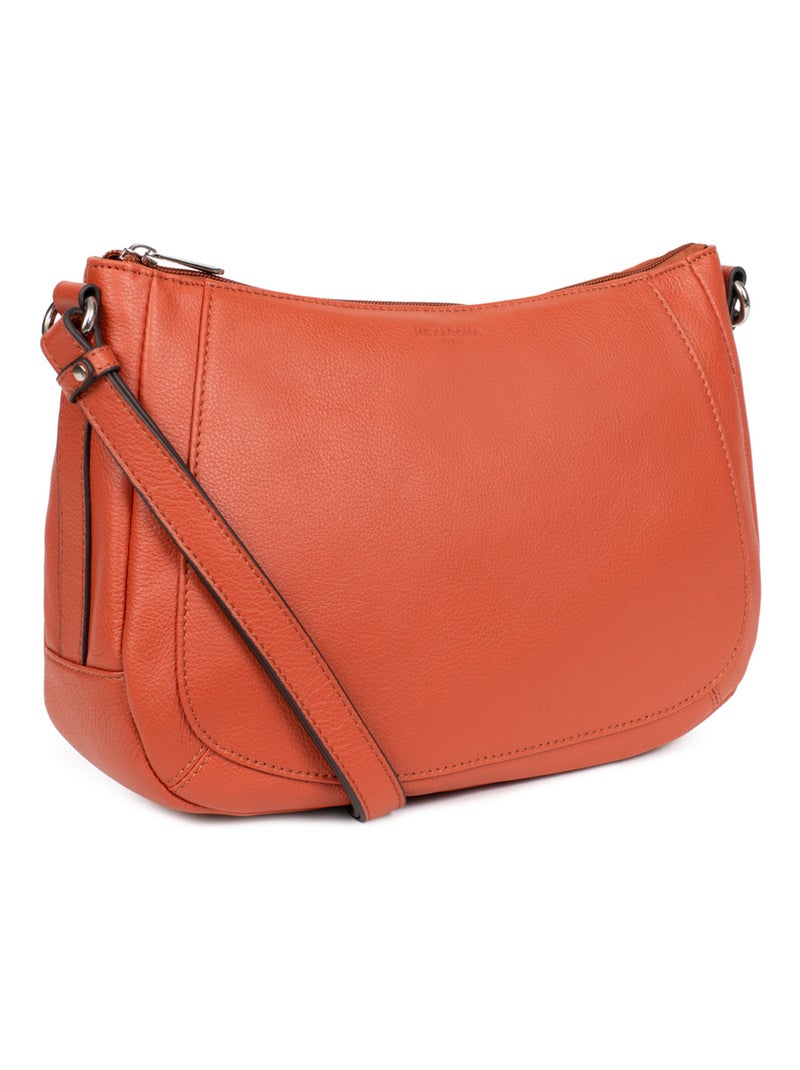 Sac porté travers  Cuir CONFORT Orange - Kiabi
